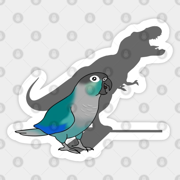 Turquoise Green Cheeked Conure T-rex Sticker by FandomizedRose